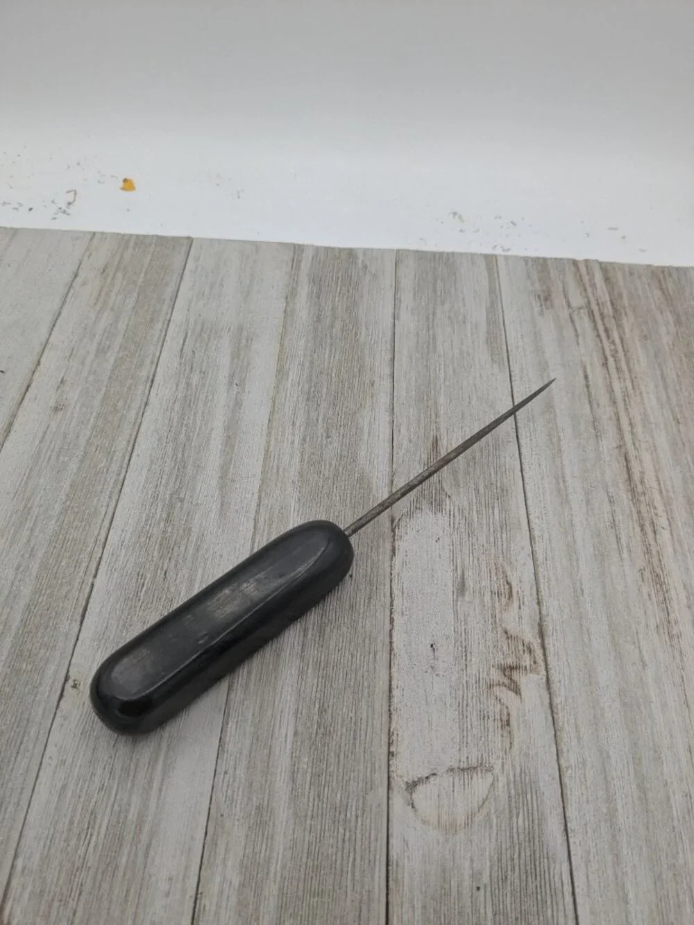 Vintage Ice Pick Black Handle Steel Tip 7 1/2